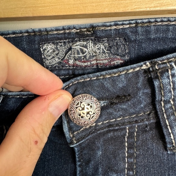 Silver Jeans Women's AIKO Skinny Dark Wash Fluid Denim Jeans 28 Ankle Zipper - Picture 5 of 16